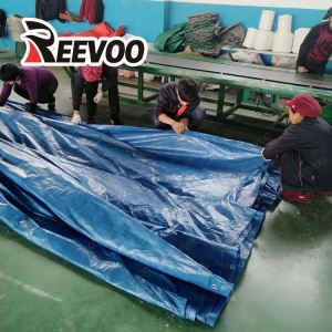 Niebieska tkana plandeka poliestrowa 40'x60'